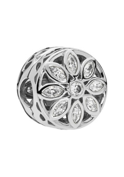 Nur Silver Işıltılı Çiçek Gümüş Charm Nur-bl12482