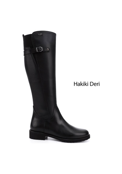 Gönderi(R) Gönderi R Kadın Siyah Fermuarlı Kauçuk Taban Hakiki Deri Çizme Gkzc13444549 Siyah