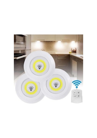 Led Işık Kablosuz Uzaktan Kumandalı Led Ampul Seti 3'lü Set Beyaz