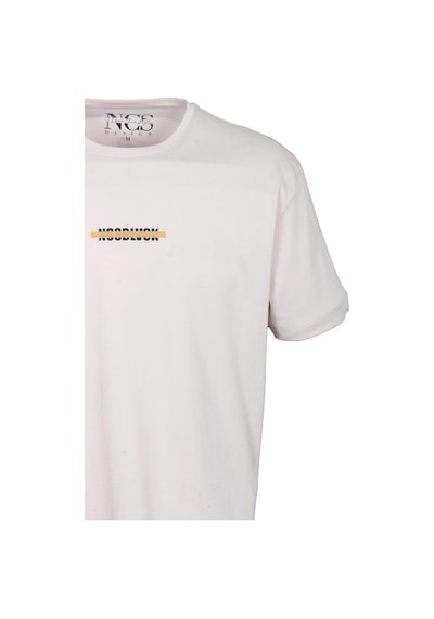 Erkek Oversize Tişört Bej Sırt Baskılı Bisiklet Yaka Slim Fit Baskılı T-shirt Ncs Jeans 1190-bej Bej