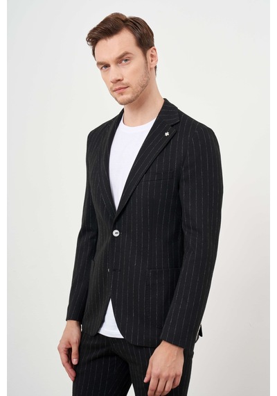 Morven Erkek Siyah Poliviskon Trend Çizgili Desen Slim Fit Mono Yaka Takım Elbise 24ms001008001 Siyah Morven Erkek Siyah Poliviskon Trend Çizgili Desen Slim Fit Mono Yaka Takım Elbise 24ms001008001 Siyah