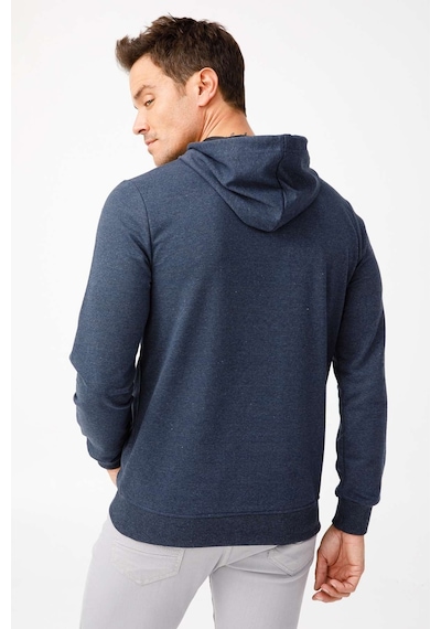 Igs İgs Erkek İndigo Modernfıt / Ekstra Dar Kalıp Kapşonlu Fermuarsız Sweatshirt İndigo