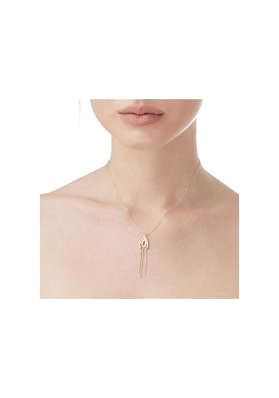 Diamond Line-Gülaylar - Sarı Beyaz Altın 14 Ayar Trend Kolye N11.25429
