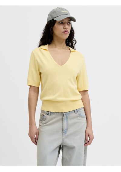 Jack & Jones Kadin Polo Yaka Kisa Kollu Triko - Ayla - 12265908 Sunlight