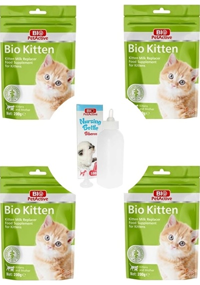 Bio PetActive Yavru Kedi Süt Tozu 200 Gr x 4 Adet + Bio PetActive Biberon Hediyeli ! Bio PetActive Yavru Kedi Süt Tozu 200 Gr x 4 Adet + Bio PetActive Biberon Hediyeli !