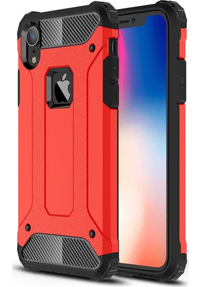 Cosmotex Newface Apple iPhone Uyumlu  Xr Kılıf Tank Silikon Kapak - Kırmızı