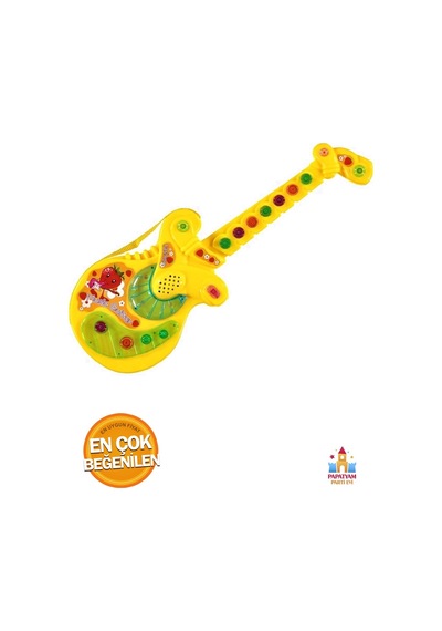 Pilli Işıklı Türkçe Sesli Müzikli Gitar - Yeni Sezon 36 Cm Gitar