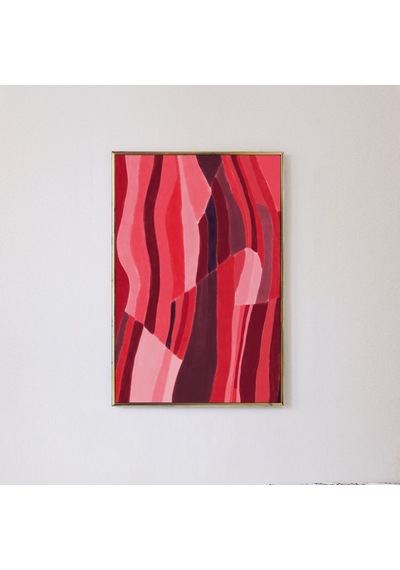 Kırmızı Soyut Sanat, Poster: Pembe Ve Kırmızı Renklerde Soyut Sanat. Renkli