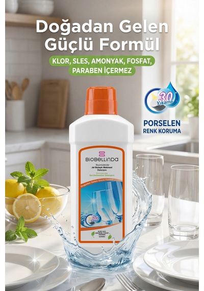 Doğal Biyomoleküler Jel Bulaşık Makinesi Deterjanı 750 Ml