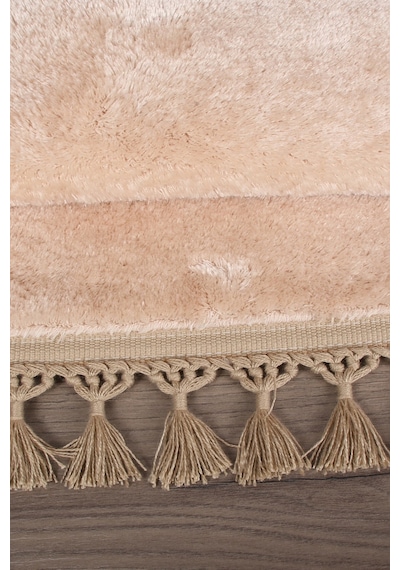 Relax Vizon 60x100 + 50x60 Cm 2'li Köşeli Ponpon Saçaklı Krem