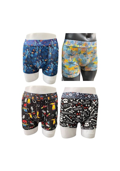 Erkek Karışık Pamuklu Esnek 4'lü Boxer Paketi 2304 Mavi Erkek Karışık Pamuklu Esnek 4'lü Boxer Paketi 2304 Mavi