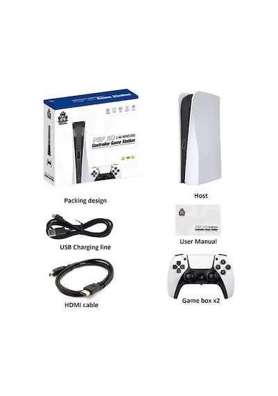 Konsol Plus Q10 20776 Oyunlu 4K HD 2.4G Kablosuz Kol 128 GB Retro Game Stick Konsol