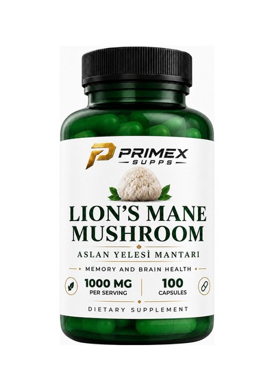 Lion's Mane Mushroom Alsan Yelesi Mantarı 1000 Mg 100 Kapsül