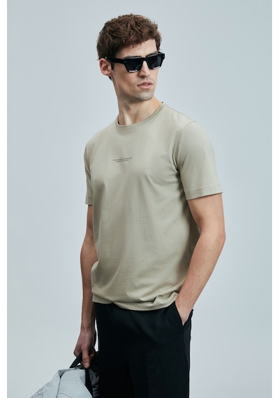 Lufian Valor Modern Grafik T- Shirt Bej Bej 111020242100550 Bej
