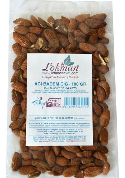 Lokman Doğal Çiğ Acı Badem 100 G