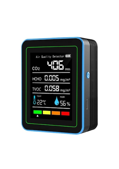 Aek-tech 5'li Co2,hcho,tvoc,sıcaklık,nem Dedektör Taşınabilir Ev