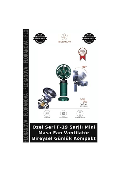 Özel Seri F-19 Şarjlı Mini Masa Fan Vantilatör Bireysel Günlük Kompakt