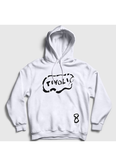 Presmono Unisex Tivoli Pearl Jam Kapüşonlu Sweatshirt Beyaz