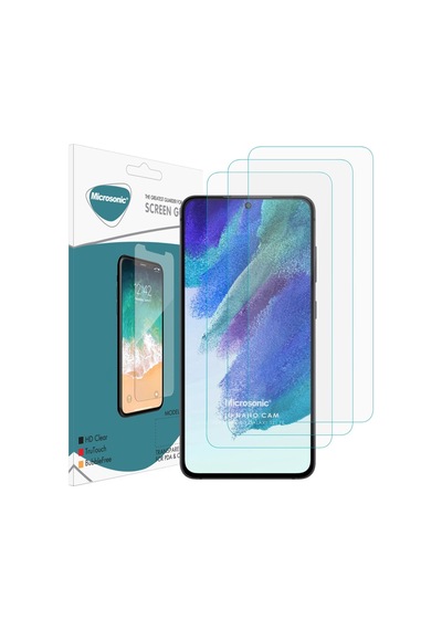 Microsonic Samsung Galaxy Uyumlu S21 Fe Screen Protector Nano Glass Cam Ekran Koruyucu 3'lü Paket