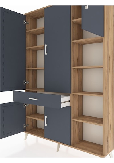 Arges Dolap 10 Raflı Tek Çekmeceli 5 Kapaklı 132x30x195 Çam-antrasit/antrasit Antrasıt/antrasıt Arges Dolap 10 Raflı Tek Çekmeceli 5 Kapaklı 132x30x195 Çam-antrasit/antrasit Antrasıt/antrasıt