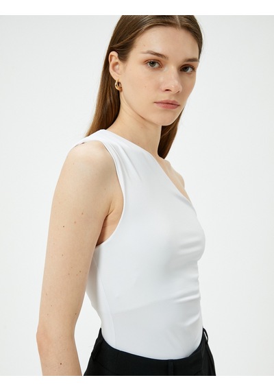 Koton Tek Omuz Üst Drapeli Slim Fit Beyaz 4sak10699ek Beyaz