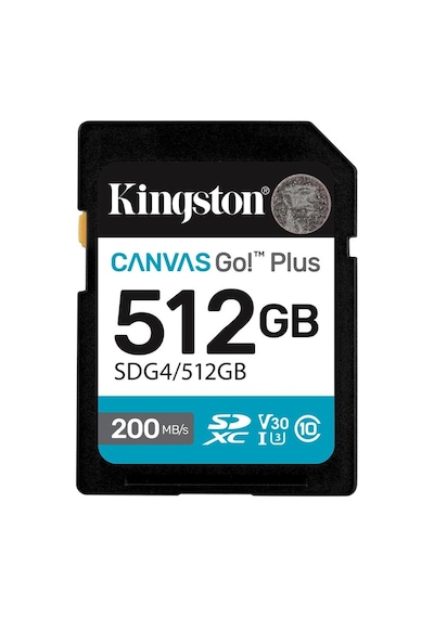 Kingston Sdg4-512gb 512gb Sdxc Canvas Go Plus Gen4 200mb-s C10 Uhs-ı U3 V30 Hafıza Kartı Kdo