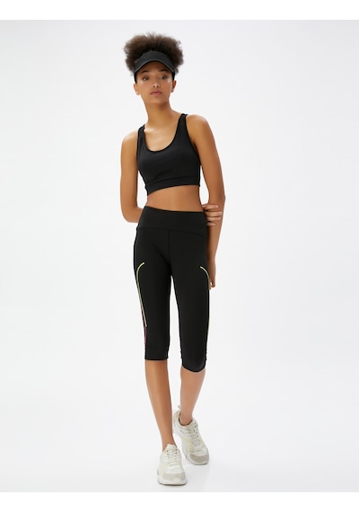 Koton Pedal Pusher Spor Tayt Çizgi Detaylı Siyah 3sak40417nk 3SAK40417NK999 Siyah