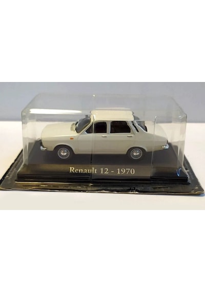 1:43 Ölçek Atlas 1970 Renault 12 - White Diecast Metal Minyatür Model Araba 10cm