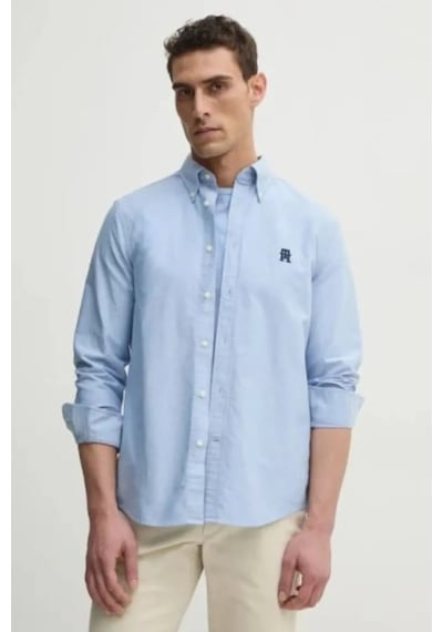 Tommy Hilfiger Herıtage Oxford Imd Rf Shırt Erkek Mavi Gömlek - Mw0mw39235