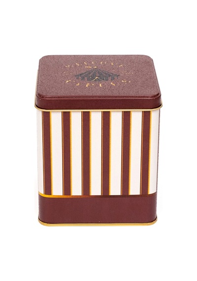 Circus Cream Desenli Kare Metal Saklama Kabı 12 x 12 x 13.7 CM 1.8 L Çok Renkli