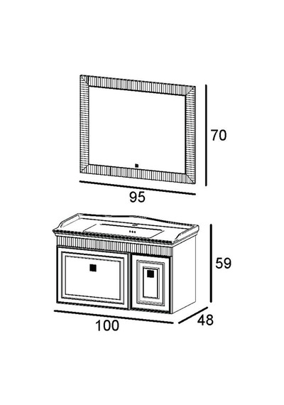 Denko Hana 100 Cm Sahra Banyo Dolabı Takımı Beyaz Denko Hana 100 Cm Sahra Banyo Dolabı Takımı Beyaz