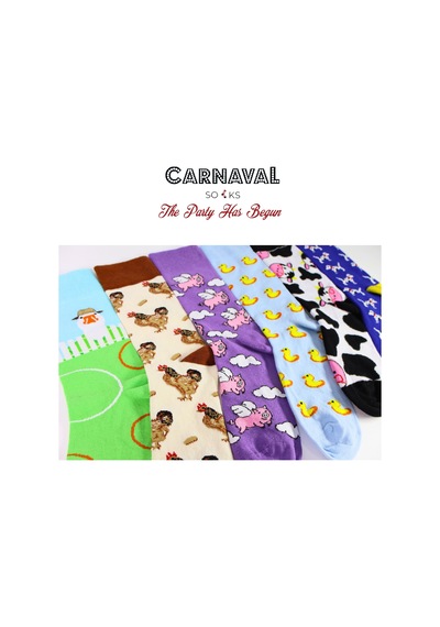 Carnaval Socks Çiftlik Hayvanları Desenli Tasarım 6'lı Çorap Kutusu Çok Renkli