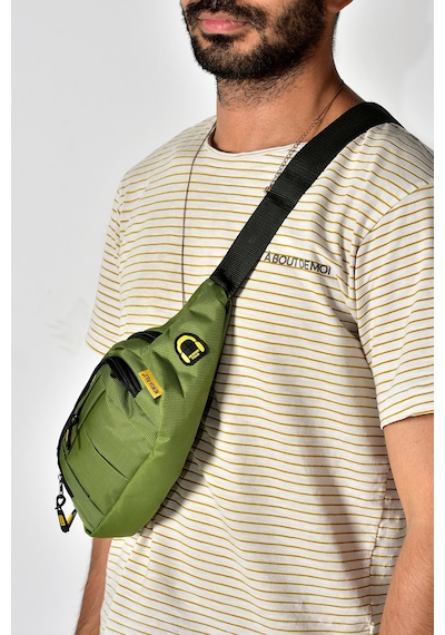 Tuldar Deri Usb Kulaklık Çıkışlı Crossbody Çapraz Göğüs Omuz Ve Bel Çantası Tul360 Haki