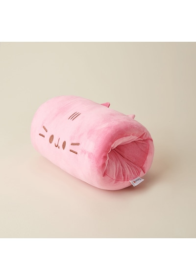 Living Kola Geçirilen Kedi Peluş Yastık - Açık Pembe - 35 Cm