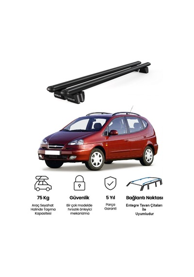 Pençe Daewoo Rezzo 2000-2004 Uyumlu Siyah Ara Atkı 109cm Port Bagaj Tavan Barı