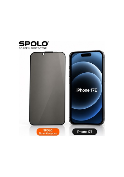 Spolo Apple iPhone Uyumlu  17e Hayalet Ekran Koruyucu Gizlilik Camı Yan Görüş Önleyici