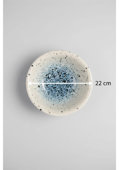 6'lı Valencia Salata Kasesi 22cm Dijital Splash Rinart Krem