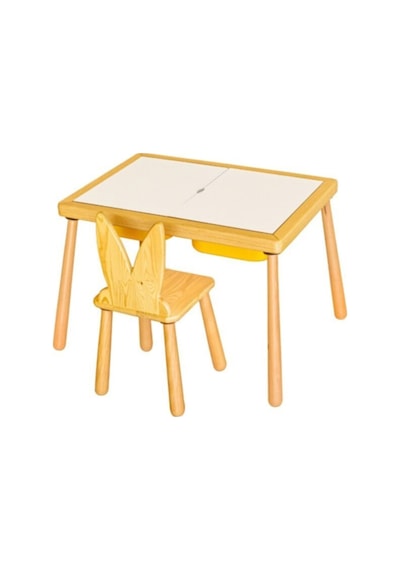 Woodnjoy Duyusal Oyun Masası + 1 Sandalye Pembe