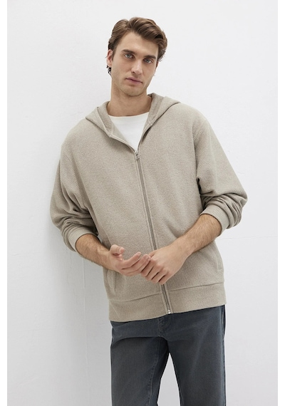 Mavi Erkek Kapüşonlu Fermuarlı Sweatshirt M0s10520 Sis Gri Sis Gri