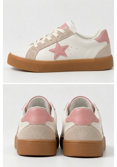 Çocuk Esnek Sneaker Pembe/beyaz