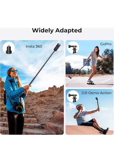 K&f Concept Görünmez Selfie Çubuğu 153 Cm Insta360 X3/x4/x5 Uyumlu