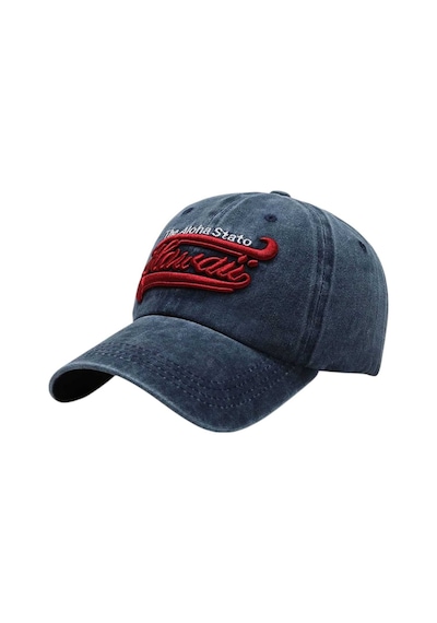 Tezzgelsin Unisex Eskitme Hawaii Nakışlı Ayarlanabilir Beyzbol Kep Şapka Lacivert