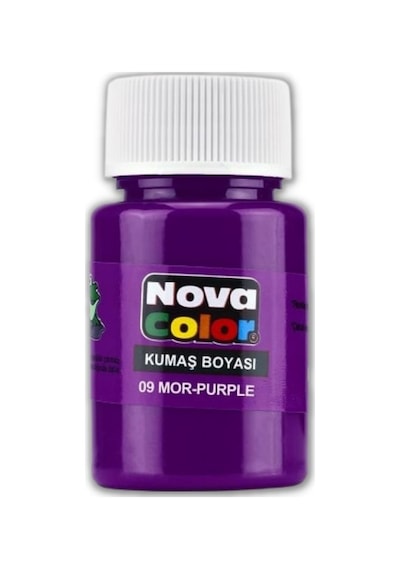 Mor Kumaş Boyası Tişört Çanta Tekstil Boyası 30 Ml 1 Adet Nova Color Kumaş Boyası Mor 1 Adet Diğer
