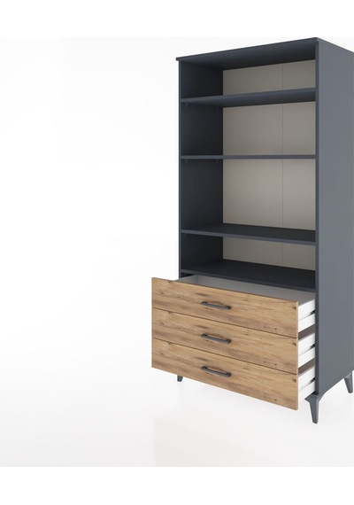 Hyperion Dolap Tek Raflı 7 Çekmeceli 88x44x182 Antrasit-çam Antrasit Hyperion Dolap Tek Raflı 7 Çekmeceli 88x44x182 Antrasit-çam Antrasit