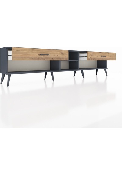 Arges Tv Ünitesi Tek Raflı 2 Çekmeceli 220x30x51 Antrasit-antrasit/çam Antrasıt/atlas Çam - Antrasıt Arges Tv Ünitesi Tek Raflı 2 Çekmeceli 220x30x51 Antrasit-antrasit/çam Antrasıt/atlas Çam - Antrasıt