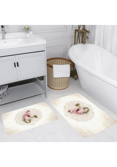 Eliana Home Dijital Baskılı 2'li Banyo Paspas Takımı Lna5112 Bej