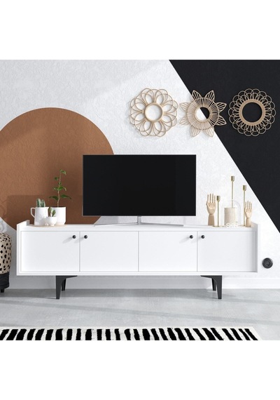 Decormet Atlas Tv Sehpası Dec0043 Beyaz Diğer