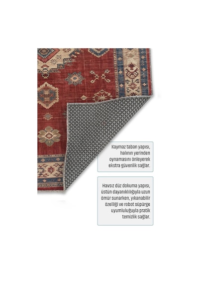 Dekoratif Halı Kaymaz Taban Leke Tutmaz Yıkanabilir Kilim Özel Ölçü Salon Halısı 3028