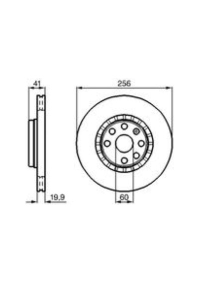Bosch Fren Dıskı On Havalı 256mm Opel Vectra A 1.7d 1.8 88-95 Astra 1.8ı Tıgra 1.6 16v 94-