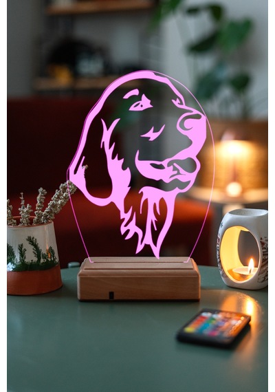 Özel Üretim Dil Çıkartan Köpek Hediyelik 3D Led Gece Lamba